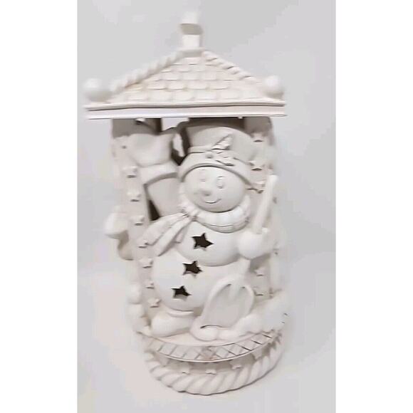 Snowman & Family Christmas Tabletop Lights Up Around Gazebo Snowman NIP X-D - Picture 10 of 13